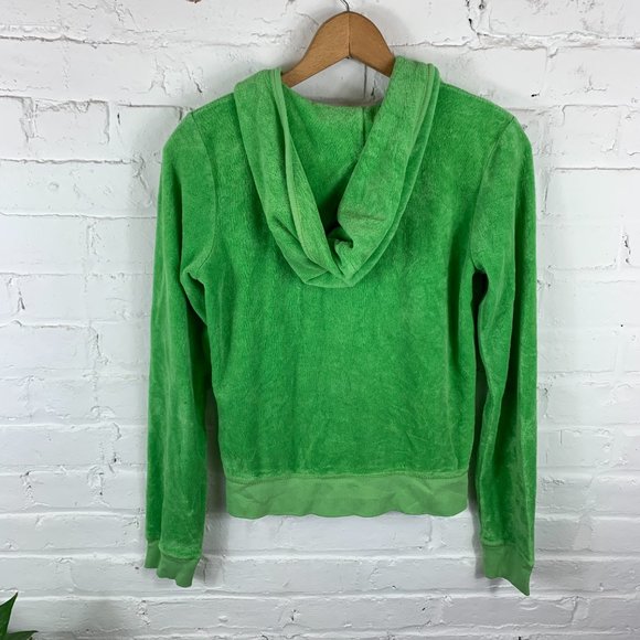 Juicy Couture Green Hooded Fitted Zip Jacket SZ L - Picture 2 of 5